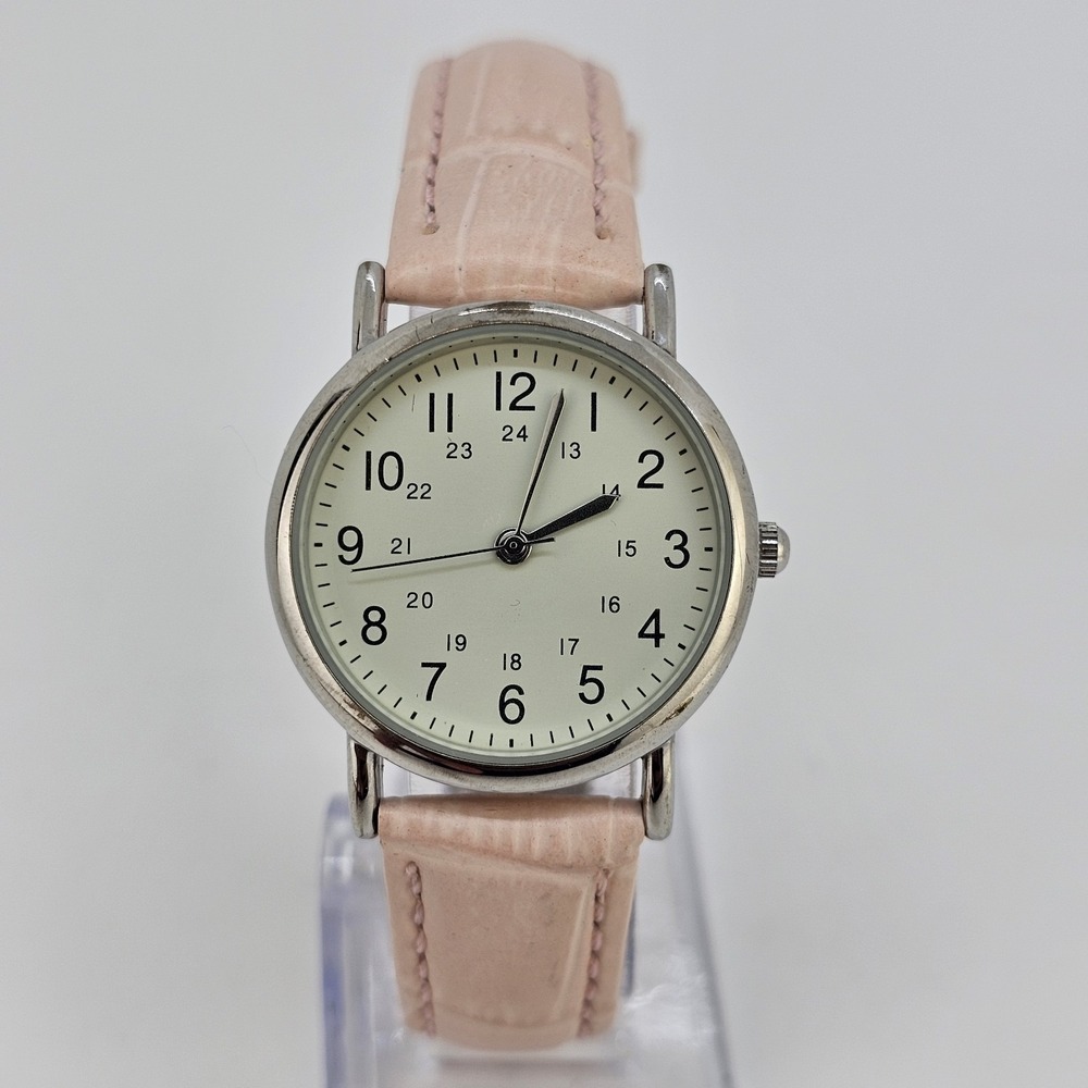 Field Women's Watch 30MM White Dial New Pink Leather Bands New Battery
